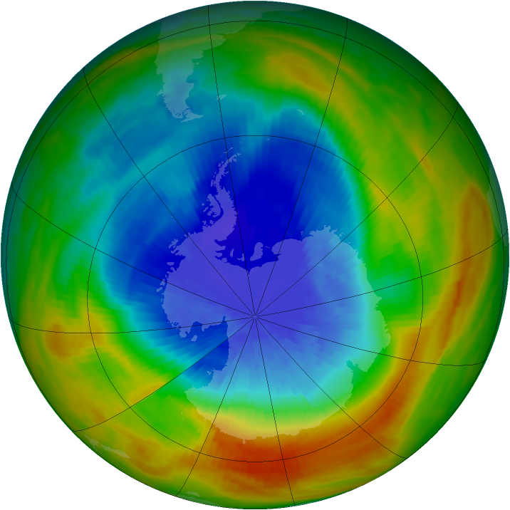 Antarctic ozone map for 06 October 1984